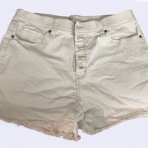 Women's Cream Denim Shorts